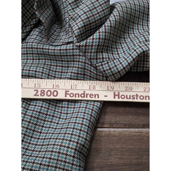 Y2K LAMB Gwen Stefani Wool Tweed Blazer 10 Teal Fitted Jacket 2008 *READ - Picture 7 of 11